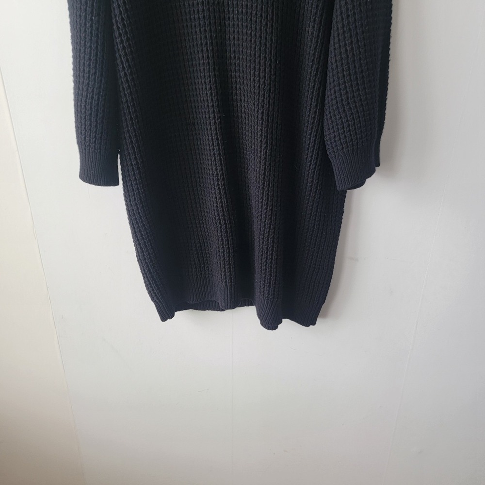 COS women's knitted crew neck sweater dresssize M 3/4 sleeve black - Picture 3 of 7
